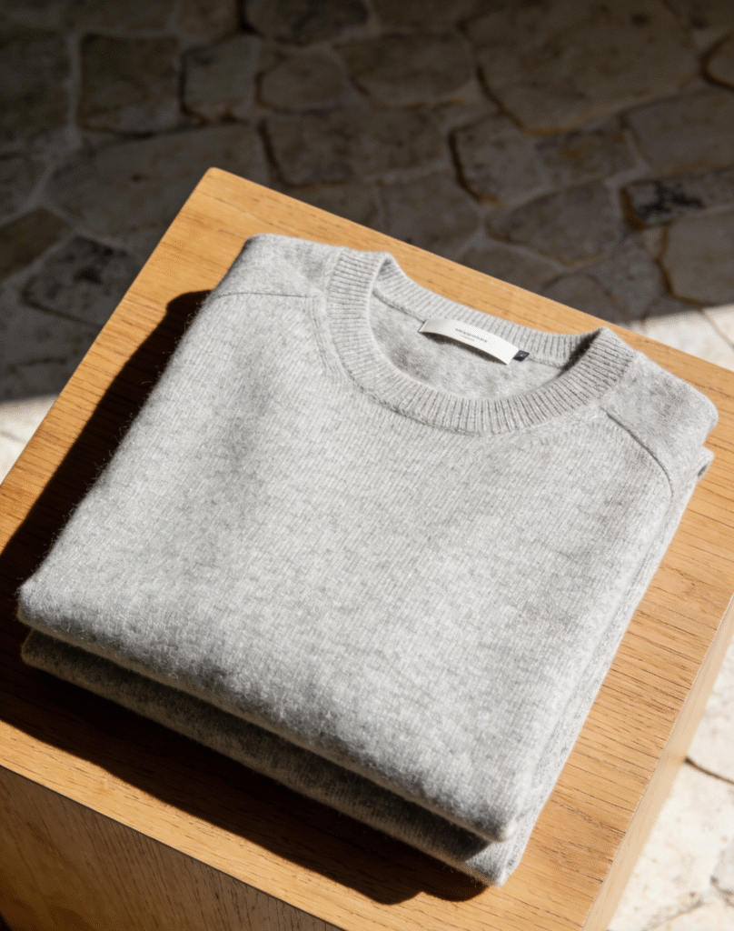 A flat cashmere sweater