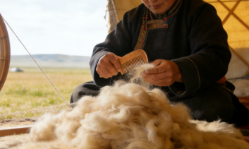 Traditional Mongolian cashmere production preserving natural fiber quality