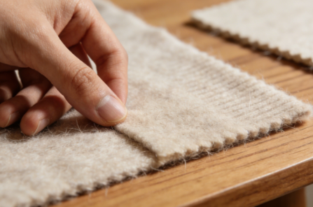 Cashmere fabric sample inspection before bulk production